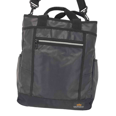 アルファインダストリーズ ALPHA INDUSTRIES CARBON LEATHER SERIES TOTE BAG メンズ