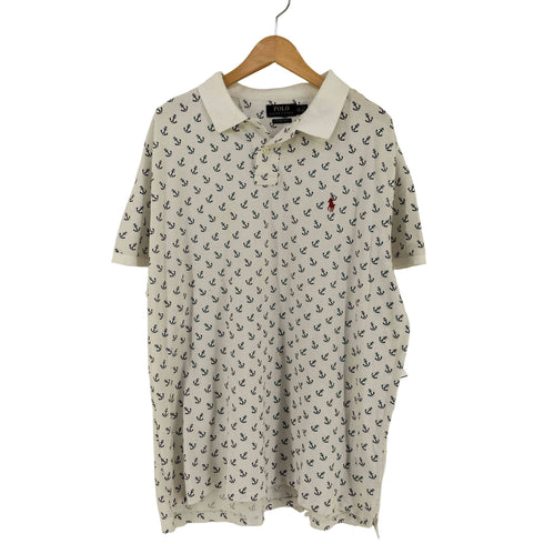 ポロラルフローレン POLO RALPH LAUREN CUSTOM SLIM FIT アンカー柄 ポロシャツ メンズ import:XXL