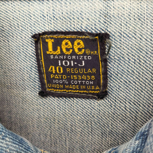 リー Lee 70S 四角黒タグ 101-J デニムジャケット メンズ US:40