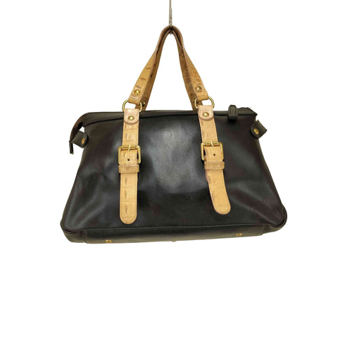 LINCONTRO イタリア製 GENUINE LEATHER クロコ型 ハンドル レザー トート バッグ メンズ
