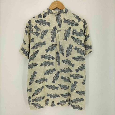 コロンビア Columbia 魚 レーヨンオープンカラーシャツ メンズ import:L