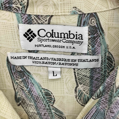 コロンビア Columbia 魚 レーヨンオープンカラーシャツ メンズ import:L