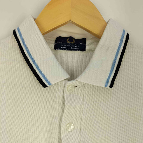 フレッドペリー FRED PERRY イングランド製 ロゴ刺繍 鹿の子 ポロシャツ メンズ 36