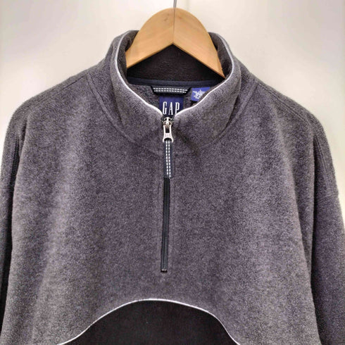 ギャップ Gap 00S リフレクター パイピング 2トーン ハーフジップ プルオーバー フリースジャケット メンズ import:L