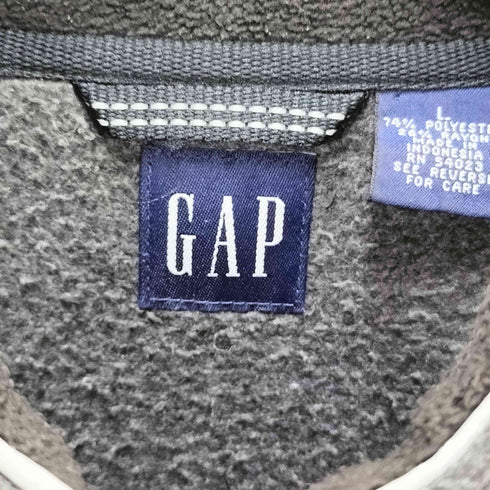 ギャップ Gap 00S リフレクター パイピング 2トーン ハーフジップ プルオーバー フリースジャケット メンズ import:L