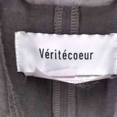 ヴェリテクール veritecoeur リネン ダブルブレスト トレンチ ロングコート レディース FREE