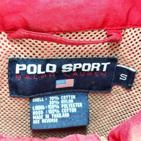 ポロスポーツラルフローレン POLO SPORT RALPH LAUREN 90S 裏地 メッシュ パッカブルフード バイカラー ジップアップ ジャケット ユニセックス メンズ import:S