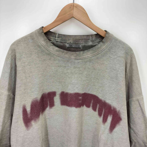 ザラ ZARA ダメージ デストロイ サーマル S/S カットソー メンズ import:L