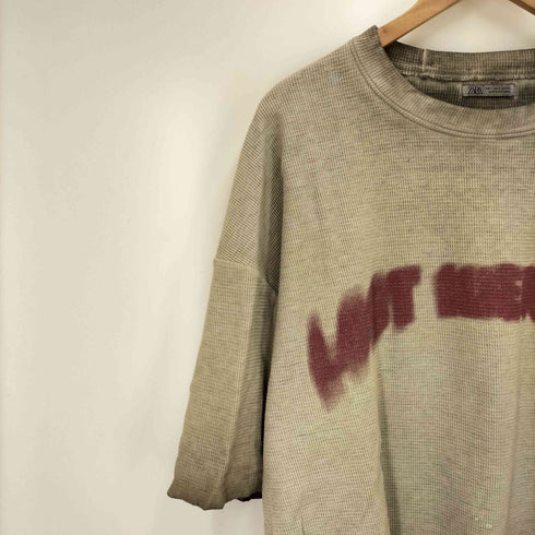 ザラ ZARA ダメージ デストロイ サーマル S/S カットソー メンズ import:L
