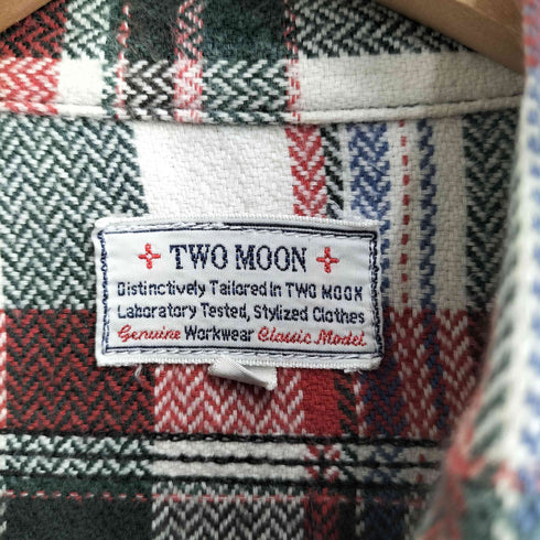 トゥームーン two moon コットン チェック ネルシャツ メンズ US:38