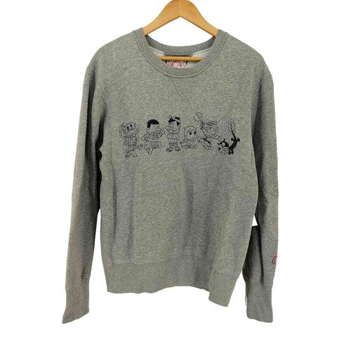 エヴィス EVISU カモメ 両V キャラクタープリント クルーネックスウェット メンズ US:40