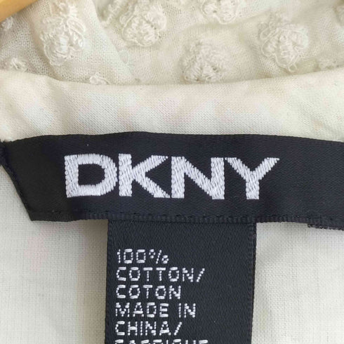 ダナキャランニューヨーク DKNY スクエアネック ノースリーブ フリル シアーブラウス レディース JPN:2