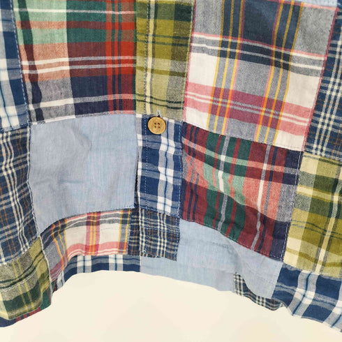 エディーバウアー Eddie Bauer チェック柄パッチワーク開襟シャツ メンズ JPN:M