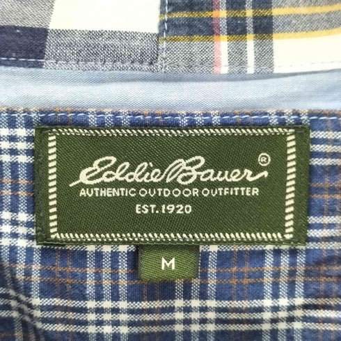 エディーバウアー Eddie Bauer チェック柄パッチワーク開襟シャツ メンズ JPN:M