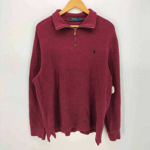 ポロラルフローレン POLO RALPH LAUREN ポニー刺繍 ハーフジップ コットンニット メンズ import:L