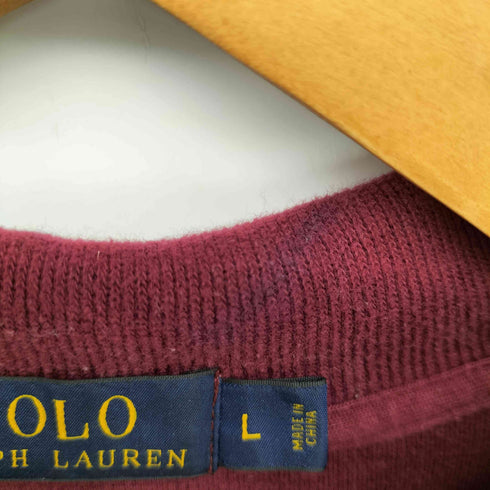 ポロラルフローレン POLO RALPH LAUREN ポニー刺繍 ハーフジップ コットンニット メンズ import:L