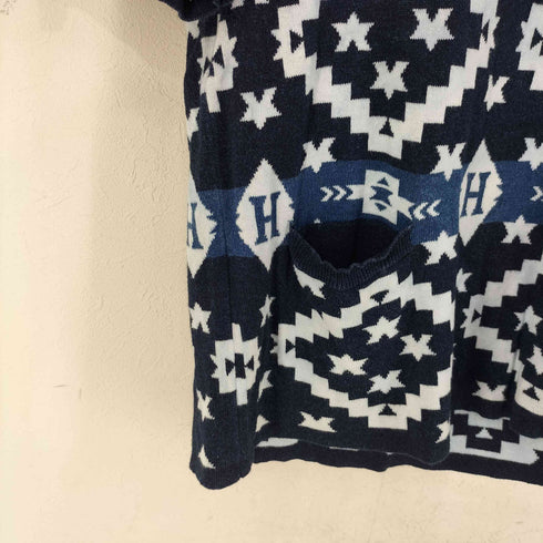 ハリウッドランチマーケット HOLLYWOOD RANCH MARKET INDIGO DYE オルテガ クルーネック ニットTシャツ メンズ JPN:2