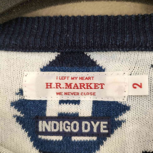 ハリウッドランチマーケット HOLLYWOOD RANCH MARKET INDIGO DYE オルテガ クルーネック ニットTシャツ メンズ JPN:2