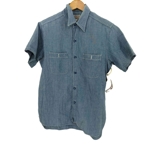 バズリクソンズ BUZZ RICKSONS BLUE CHAMBRAY S/S WORK SHIRT メンズ 14-14 1/2