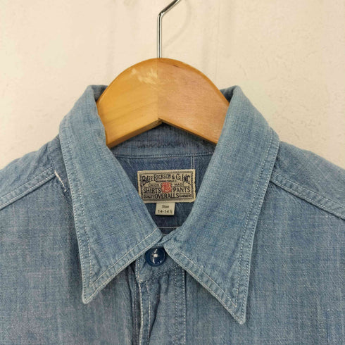 バズリクソンズ BUZZ RICKSONS BLUE CHAMBRAY S/S WORK SHIRT メンズ 14-14 1/2