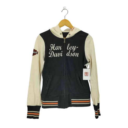 ハーレーダビッドソン HARLEY-DAVIDSON 両面刺繍 ジップアップパーカー レディース