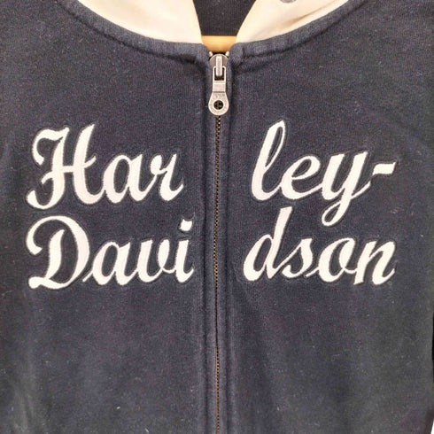 ハーレーダビッドソン HARLEY-DAVIDSON 両面刺繍 ジップアップパーカー レディース