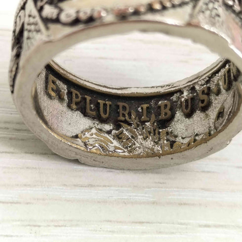 VINTAGE MORGAN SILVER DOLLAR アメリカ 1921年 モーガン ダラー 銀貨 1$コイン S925シルバーリング 刻印 メンズ 22号