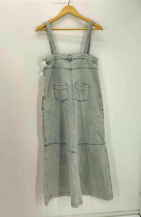ウィルフリー willfully A line denim suspenders skirt OP レディース FREE