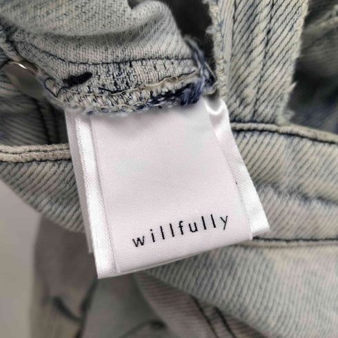 ウィルフリー willfully A line denim suspenders skirt OP レディース FREE