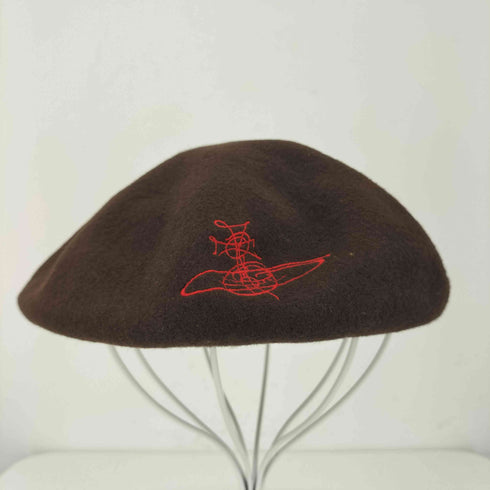 ヴィヴィアンウエストウッドアクセサリー Vivienne Westwood Accessories 刺繍ロゴ ベレー帽 レディース