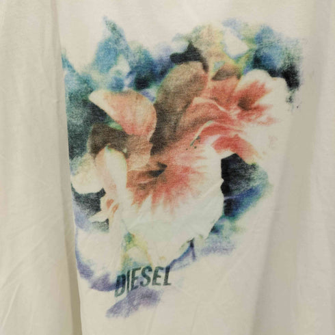 ディーゼル DIESEL 00s 花柄 水彩画 プリント半袖Tシャツ レディース import:S