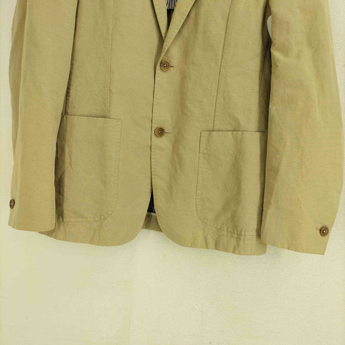 MarcO'Polo マルコポーロ SLIM FIT 背抜き 裏地ストライプ 綿麻生地 コットンリネン 2B テーラードジャケット メンズ EUR:46