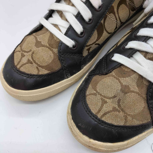 コーチ COACH シグネチャー レザー キャンバス ハイカット スニーカー メンズ 9/5 B