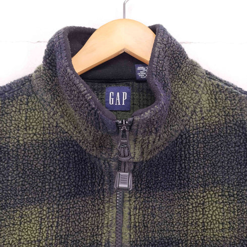 ギャップ Gap 00S OLD オンブレチェック ビッグサイズハーフジップフリース メンズ XL