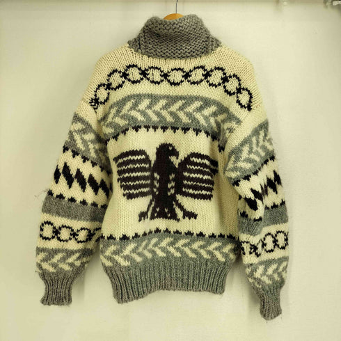 BEVIN FOR MARKET ネイティブ柄 ジップアップ カウチン ニットセーター メンズ import:L