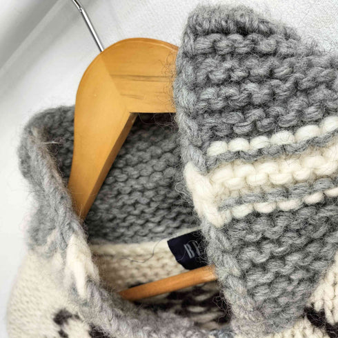 BEVIN FOR MARKET ネイティブ柄 ジップアップ カウチン ニットセーター メンズ import:L