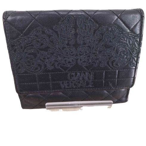 ジャンニヴェルサーチ GIANNI VERSACE 刺繍デザイン三つ折り財布 メンズ