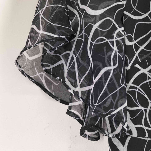 総柄シアーフリルワンピース レディース XL