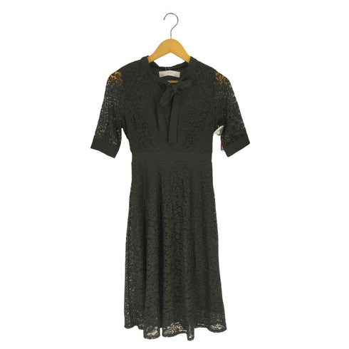トッコクローゼット tocco closet ボウタイリボン 配色 フラワーレース ワンピース レディース JPN:M