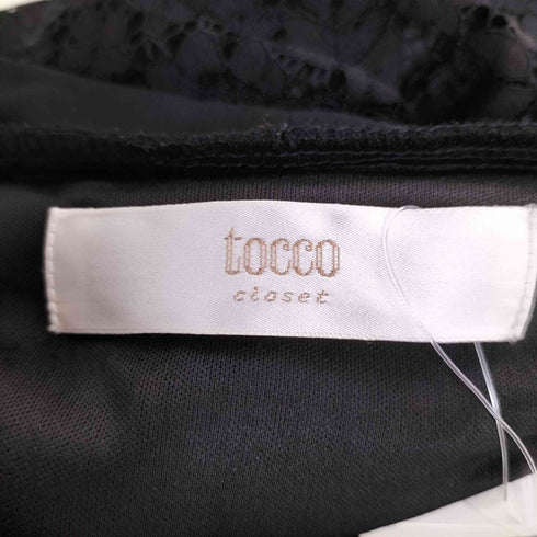 トッコクローゼット tocco closet ボウタイリボン 配色 フラワーレース ワンピース レディース JPN:M
