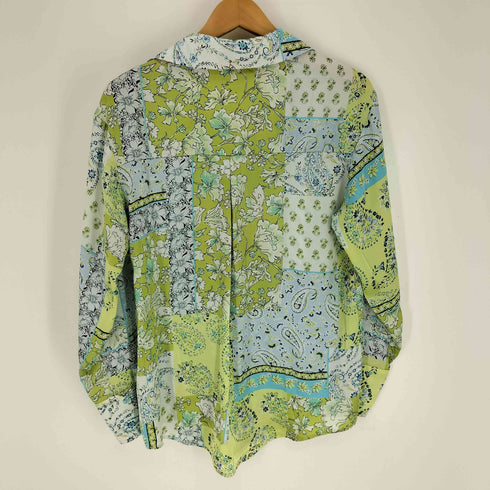 ザラ ZARA ペーズリー柄 シルキー シャツ ブラウス レディース import:XS