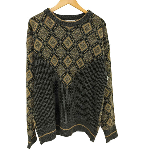 RON CHERESKIN USA製 総柄ウール混ニットセーター メンズ import:XL