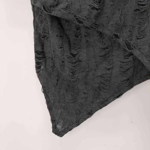 ドットコム .KOM S/S カットアウトダメージ加工Tシャツ レディース