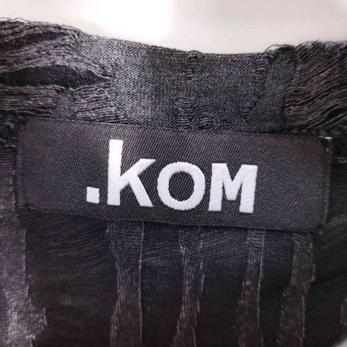 ドットコム .KOM S/S カットアウトダメージ加工Tシャツ レディース