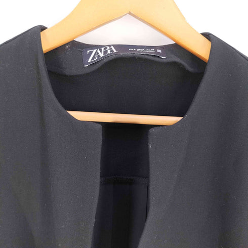 ザラ ZARA バックプリーツ 切替 ノーカラー ジャケット レディース import:S