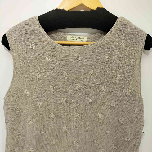 エディーバウアー Eddie Bauer 花柄刺繍 総リネン ベスト レディース import:L