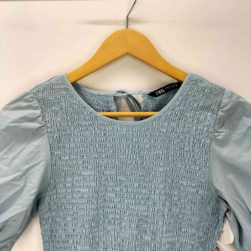 ザラ ZARA パフスリーブシャーリングワンピース レディース import:XS