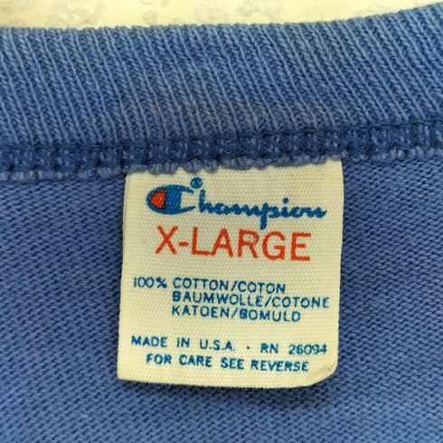 チャンピオン Champion 80s トリコタグ USA製 ワンポイントロゴプリント 半袖Tシャツ カットソー メンズ X-LARGE