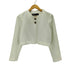 ザラ ZARA Cropped Buttoned Textured Jacket 金ボタン レディース import:M