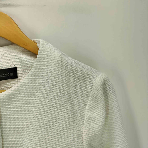ザラ ZARA Cropped Buttoned Textured Jacket 金ボタン レディース import:M